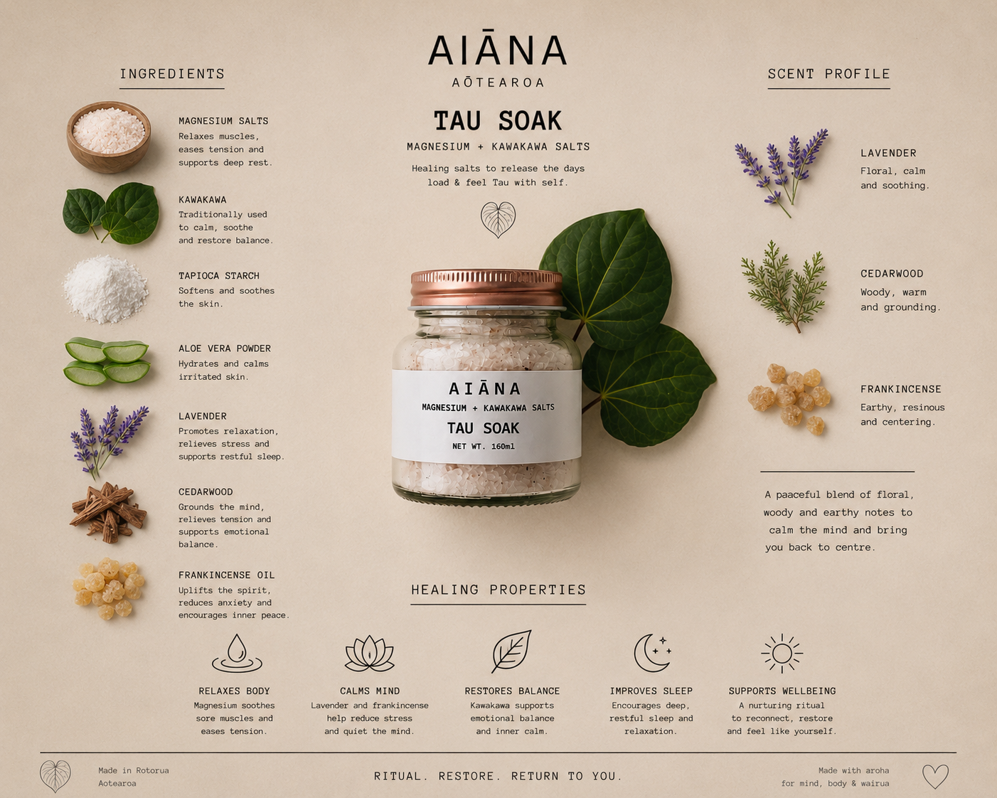 TAU - Magnesium + Kawakawa Bath Soak